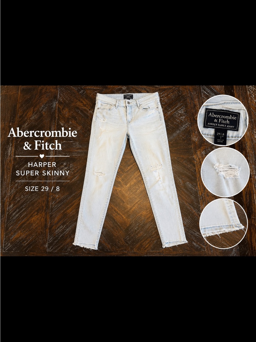 Abercrombie & Fitch Harper Super Skinny Jeans in Light Wash